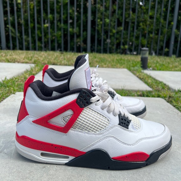 Nike Air Jordan 4 White Red Black Sneakers {Preowned} - Picture 6 of 6
